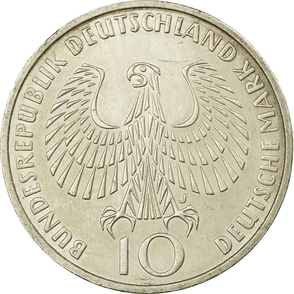 Moneta, GERMANIA - REPUBBLICA FEDERALE, 10 Mark, 1972, Hambourg, BB, Argento