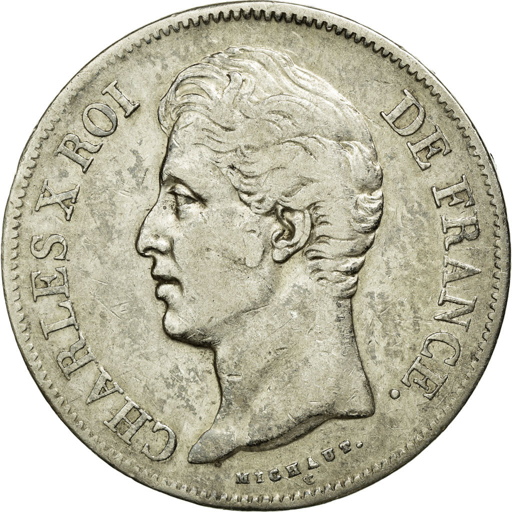 Coin, France, Charles X, 5 Francs, 1830, Lyon, VF(30-35), Silver, KM:728.4
