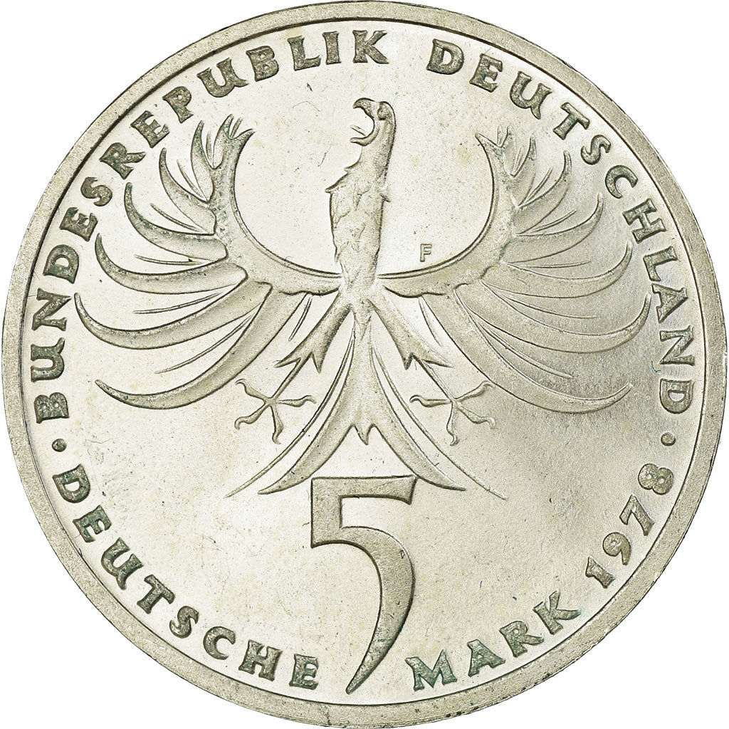 Coin, GERMANY - FEDERAL REPUBLIC, 5 Mark, 1978, Stuttgart, Germany, AU(55-58)