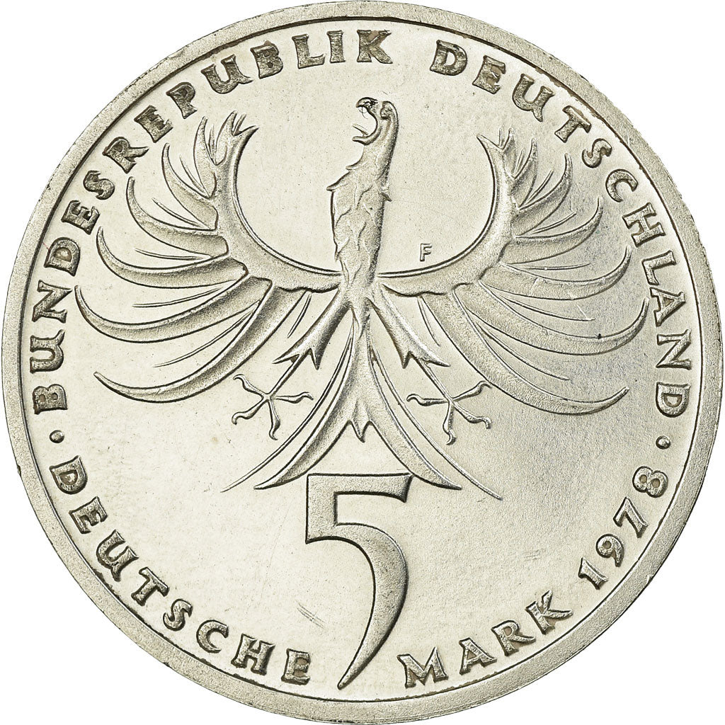 Coin, GERMANY - FEDERAL REPUBLIC, 5 Mark, 1978, Stuttgart, Germany, AU(55-58)