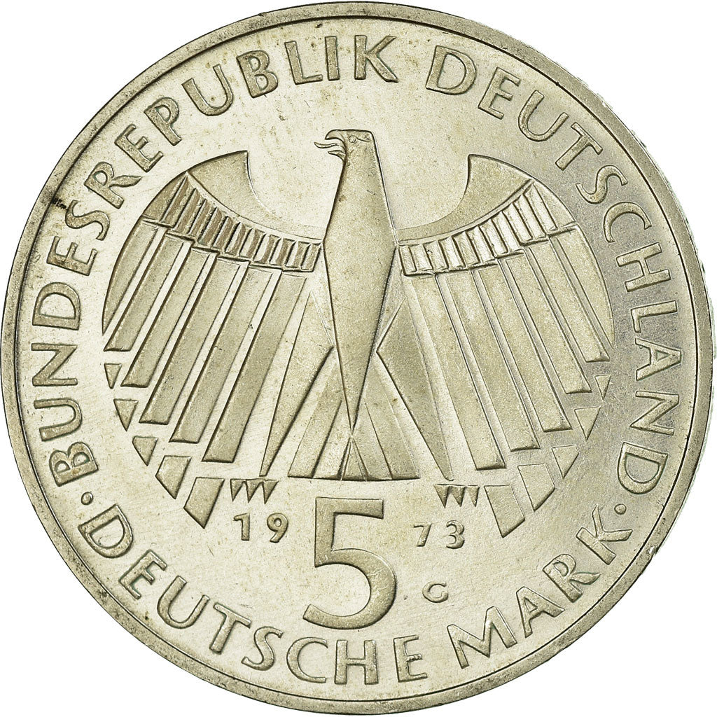 Moneta, GERMANIA - REPUBBLICA FEDERALE, 5 Mark, 1973, Karlsruhe, Germany, SPL-