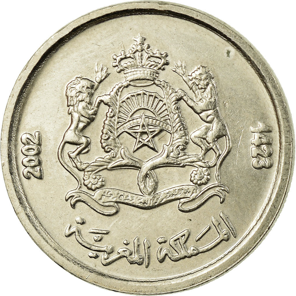 Moneda, Marruecos, Mohammed VI, 1/2 Dirham, 2002/AH1423, Paris, EBC, Cobre -