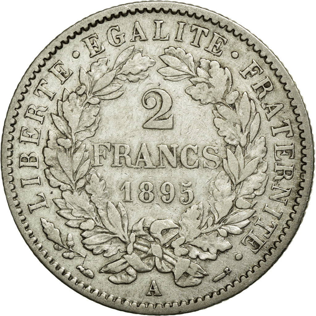 Coin, France, Cérès, 2 Francs, 1895, Paris, EF(40-45), Silver, KM:817.1