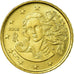 Itália, 10 Euro Cent, 2002, AU(55-58), Latão, KM:213