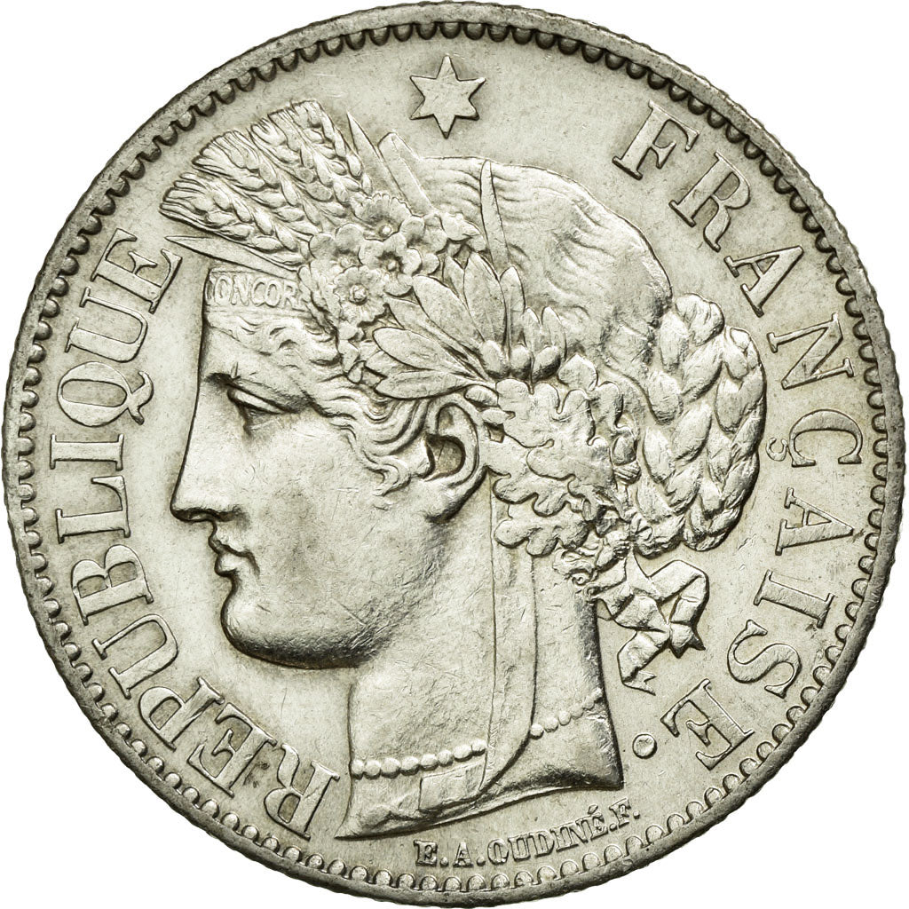 Coin, France, Cérès, 2 Francs, 1887, Paris, AU(55-58), Silver, KM:817.1
