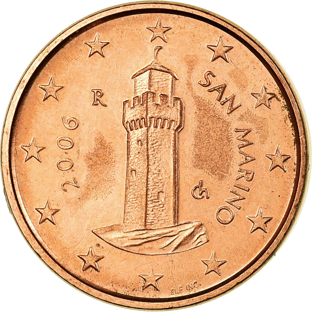 San Marino, Euro Cent, 2006, S+, Copper Plated Steel, KM:440
