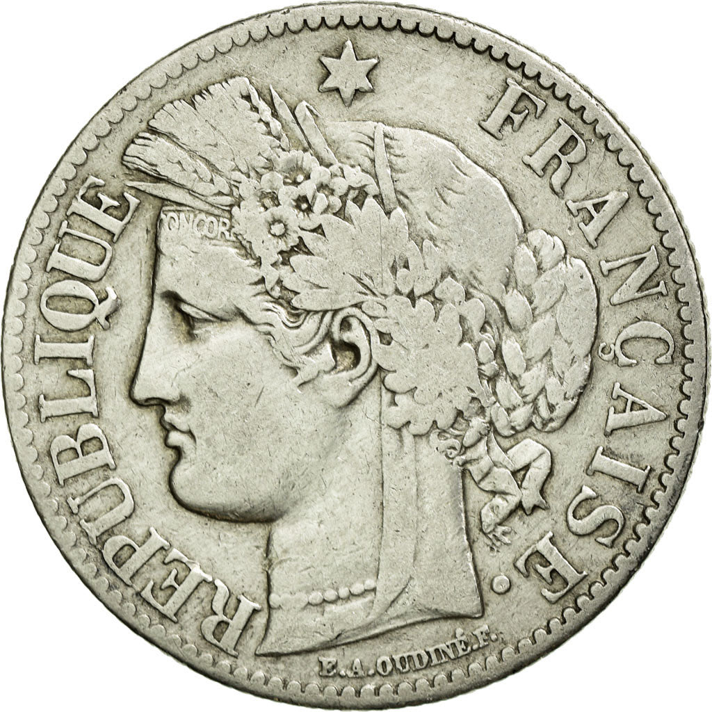 Coin, France, Cérès, 2 Francs, 1872, Paris, VF(30-35), Silver, KM:817.1