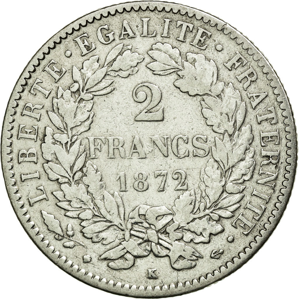 Monnaie, France, Cérès, 2 Francs, 1872, Paris, TB+, Argent, KM:817.1