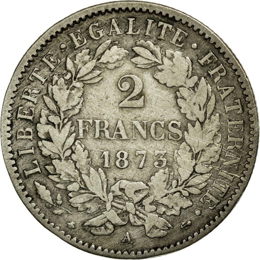 Münze, Frankreich, Cérès, 2 Francs, 1873, Paris, S+, Silber, KM:817.1