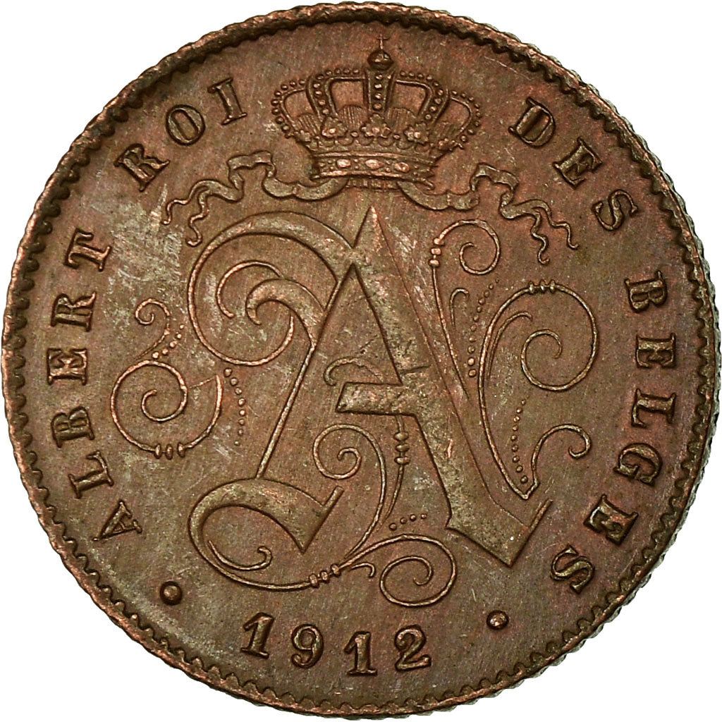 Moneta, Belgia, Centime, 1912, EF(40-45), Miedź, KM:76