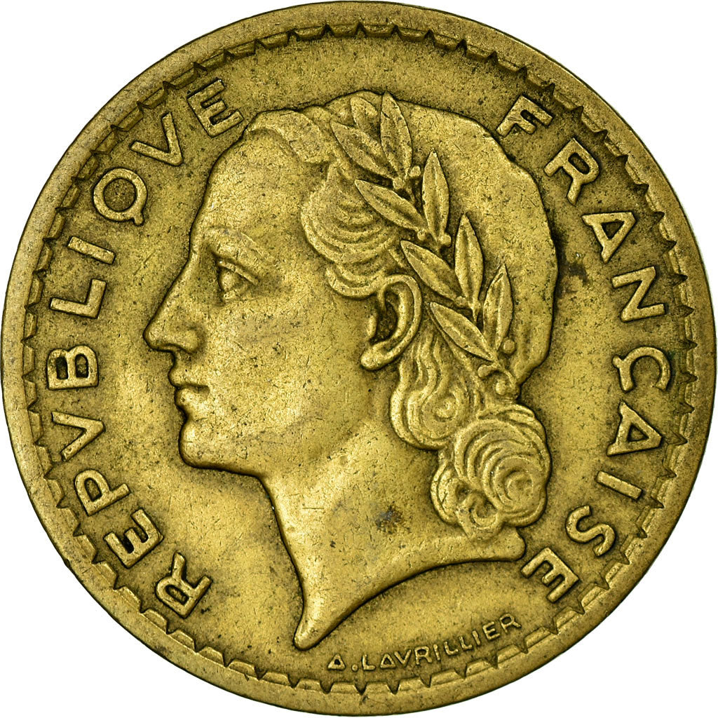 Monnaie, France, Lavrillier, 5 Francs, 1945, Castelsarrasin, TB+