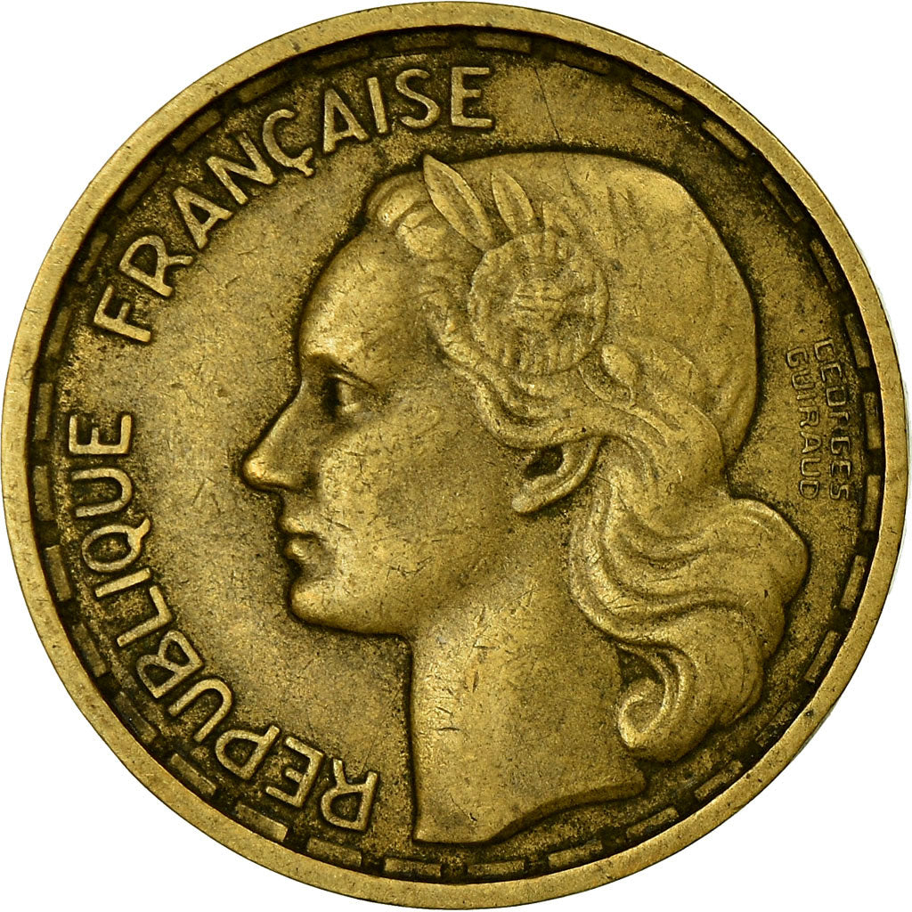 Munten, Frankrijk, Guiraud, 20 Francs, 1950, Paris, FR+, Aluminum-Bronze