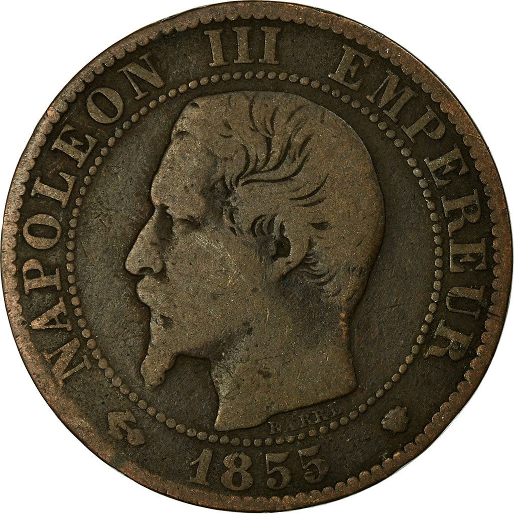 Monnaie, France, Napoleon III, Napoléon III, 5 Centimes, 1855, Marseille, B+