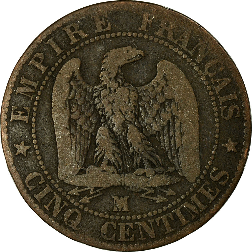 Monnaie, France, Napoleon III, Napoléon III, 5 Centimes, 1855, Marseille, B+