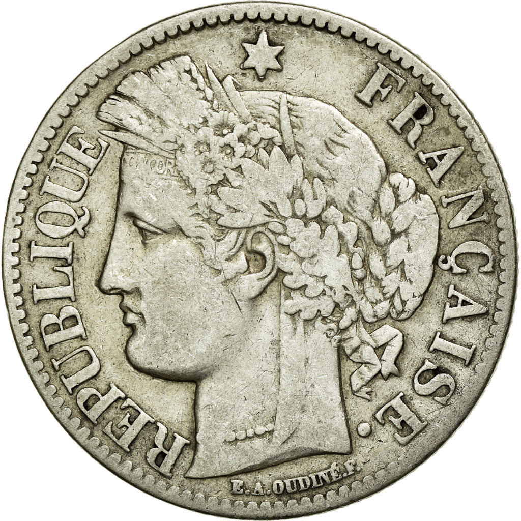 Coin, France, Cérès, 2 Francs, 1870, Paris, VF(30-35), Silver, KM:817.1