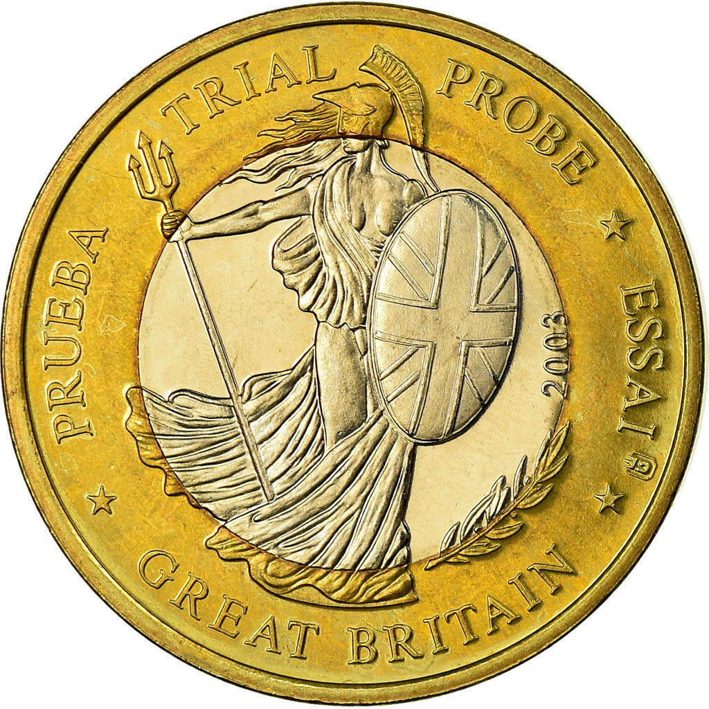 Gran Bretaña, Fantasy euro patterns, 1 Euro, 2003, FDC, Bimetálico