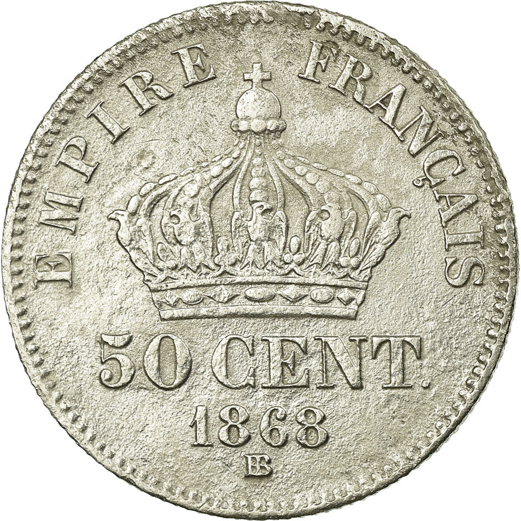 Coin, France, Napoleon III, Napoléon III, 50 Centimes, 1868, Strasbourg