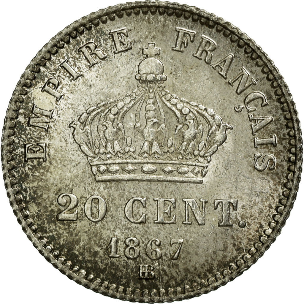 Coin, France, Napoleon III, Napoléon III, 20 Centimes, 1867, Strasbourg