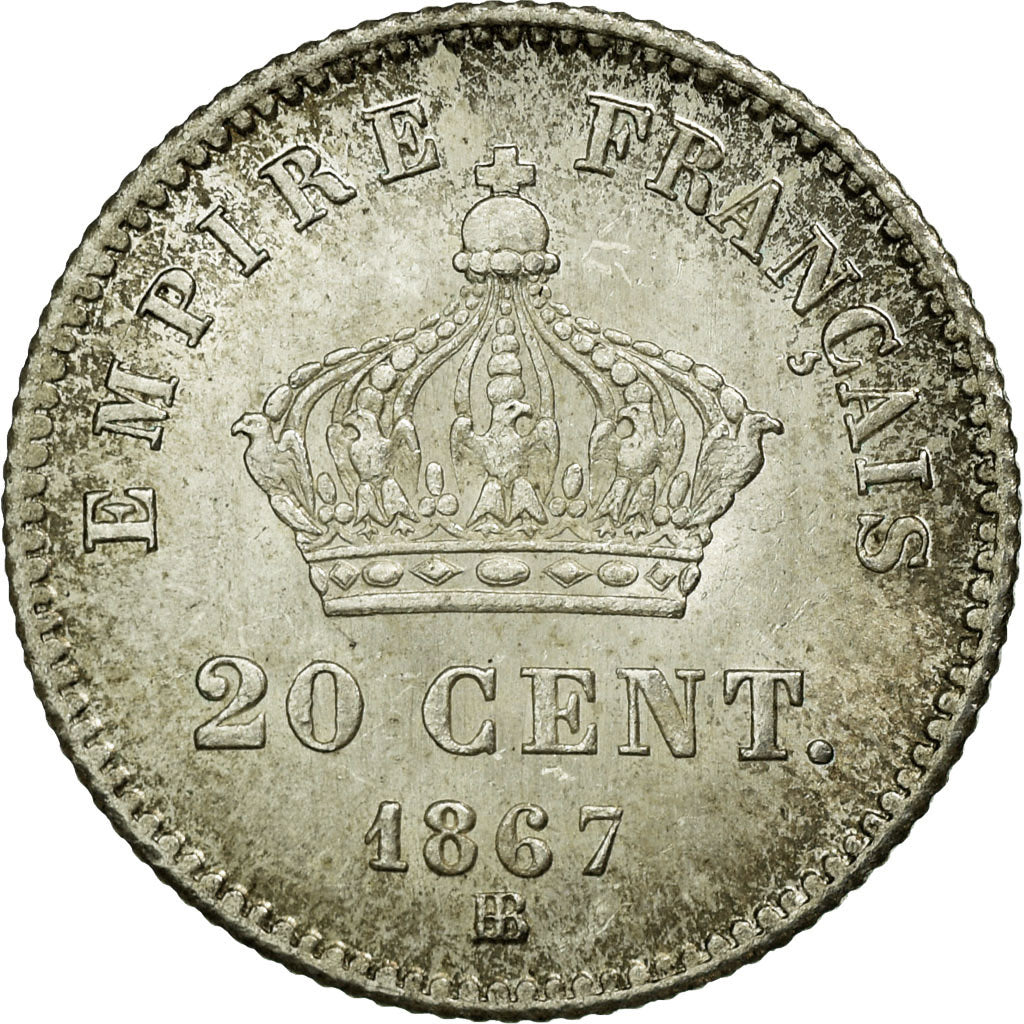 Coin, France, Napoleon III, Napoléon III, 20 Centimes, 1867, Strasbourg