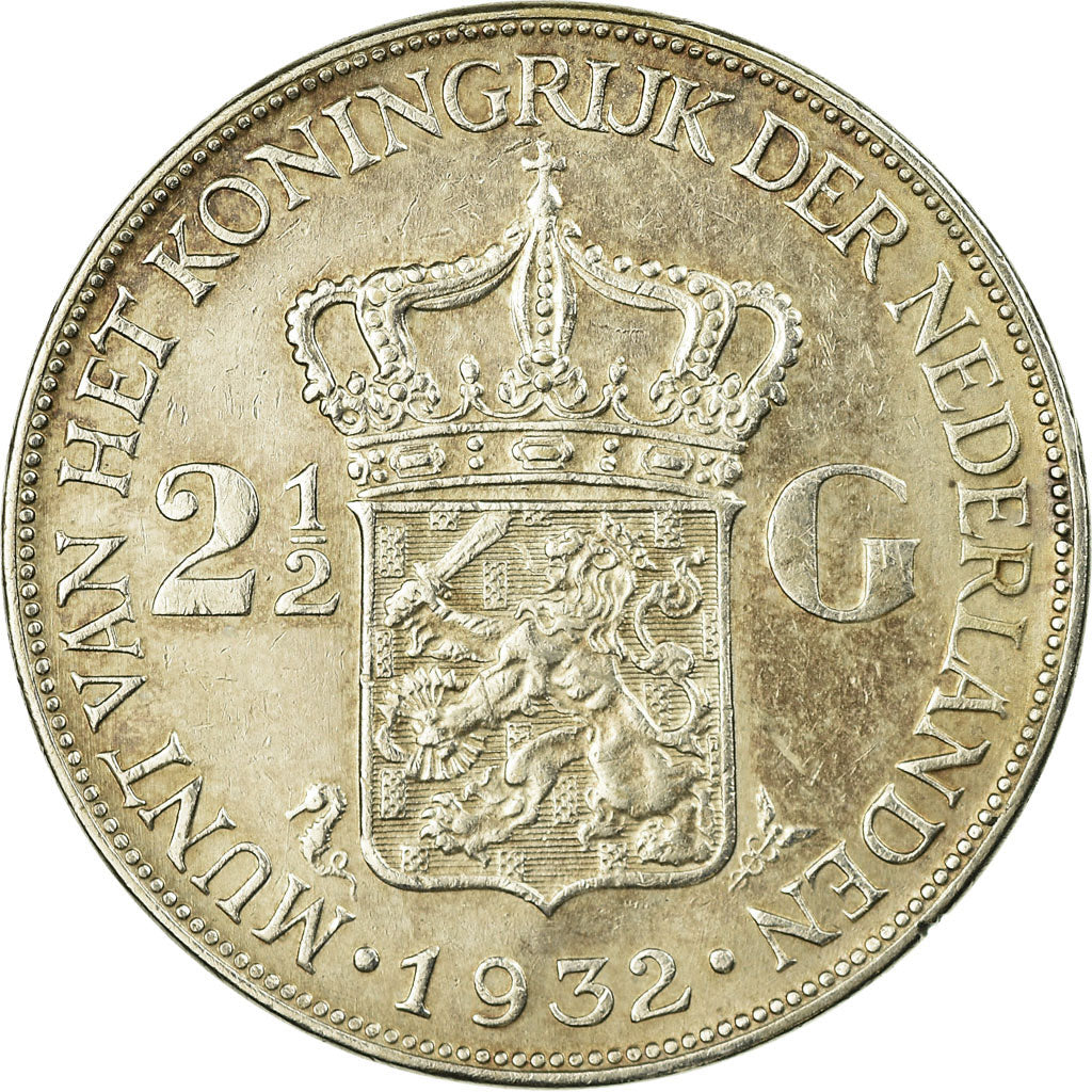 Monnaie, Pays-Bas, Wilhelmina I, 2-1/2 Gulden, 1932, TTB, Argent, KM:165
