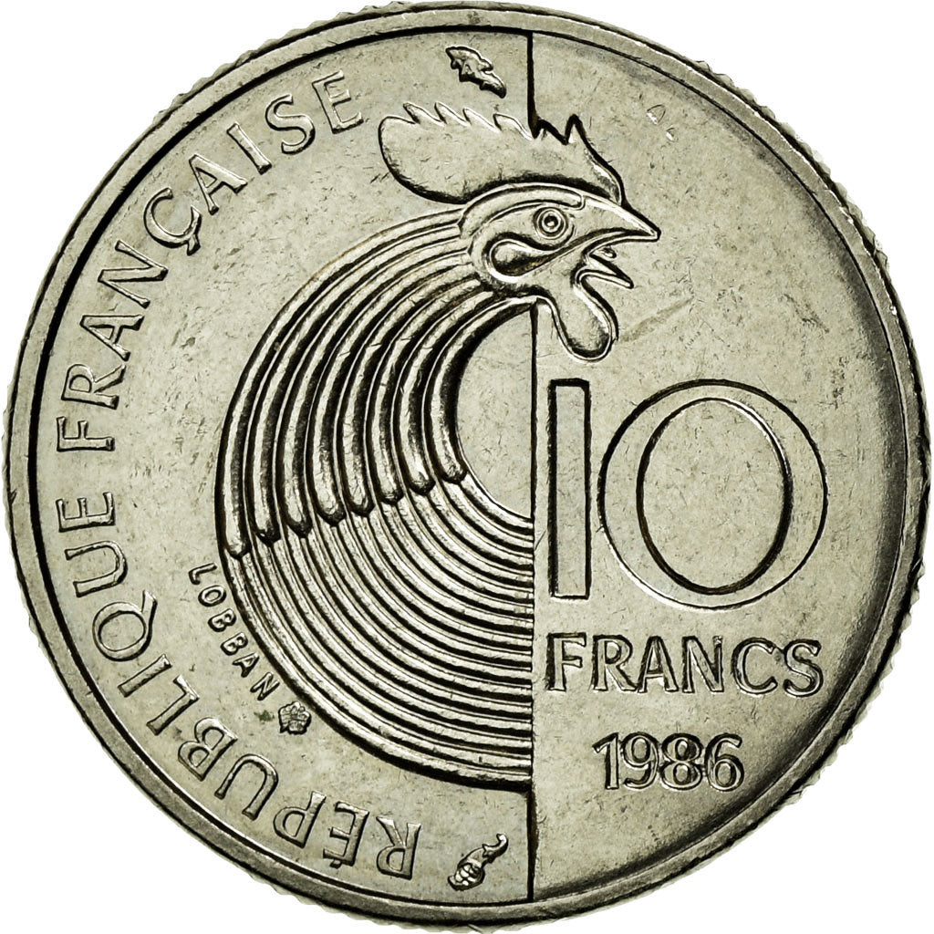 Coin, France, Schumann, 10 Francs, 1986, AU(55-58), Nickel, KM:958, Gadoury:825