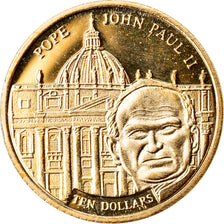 Moneda, Liberia, Jean-Paul II, 10 Dollars, 2003, FDC, Oro