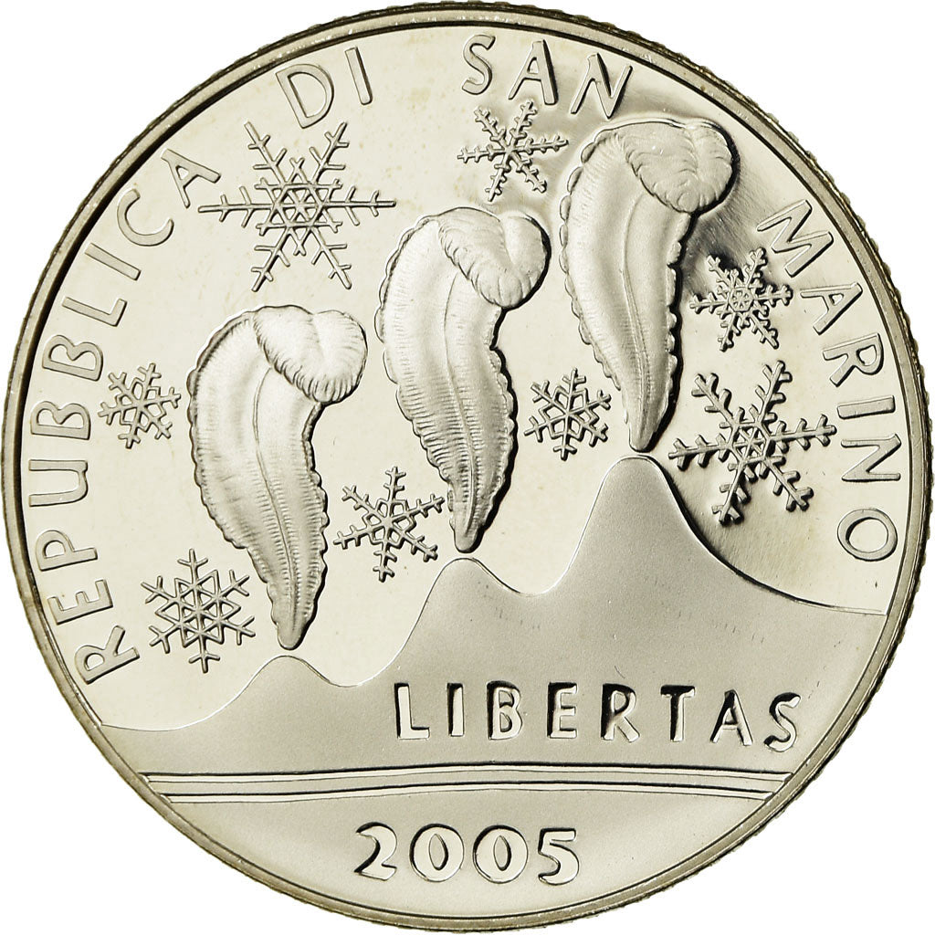 San Marino, 5 Euro, Jeux olympiques de Turin, 2006, Proof, FDC, Zilver, KM:511