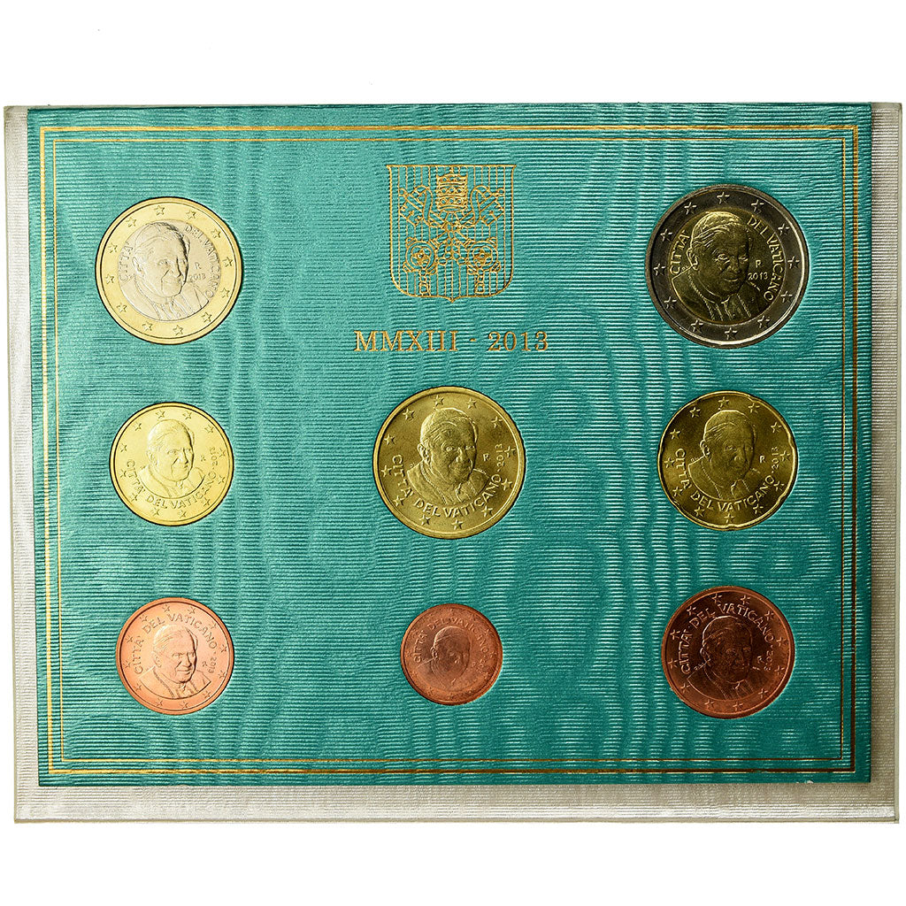 Vaticaanstad, Pope Benedict XVI, Set 1 ct. - 2 Euro, BU, 2013, Rome, n.v.t., FDC