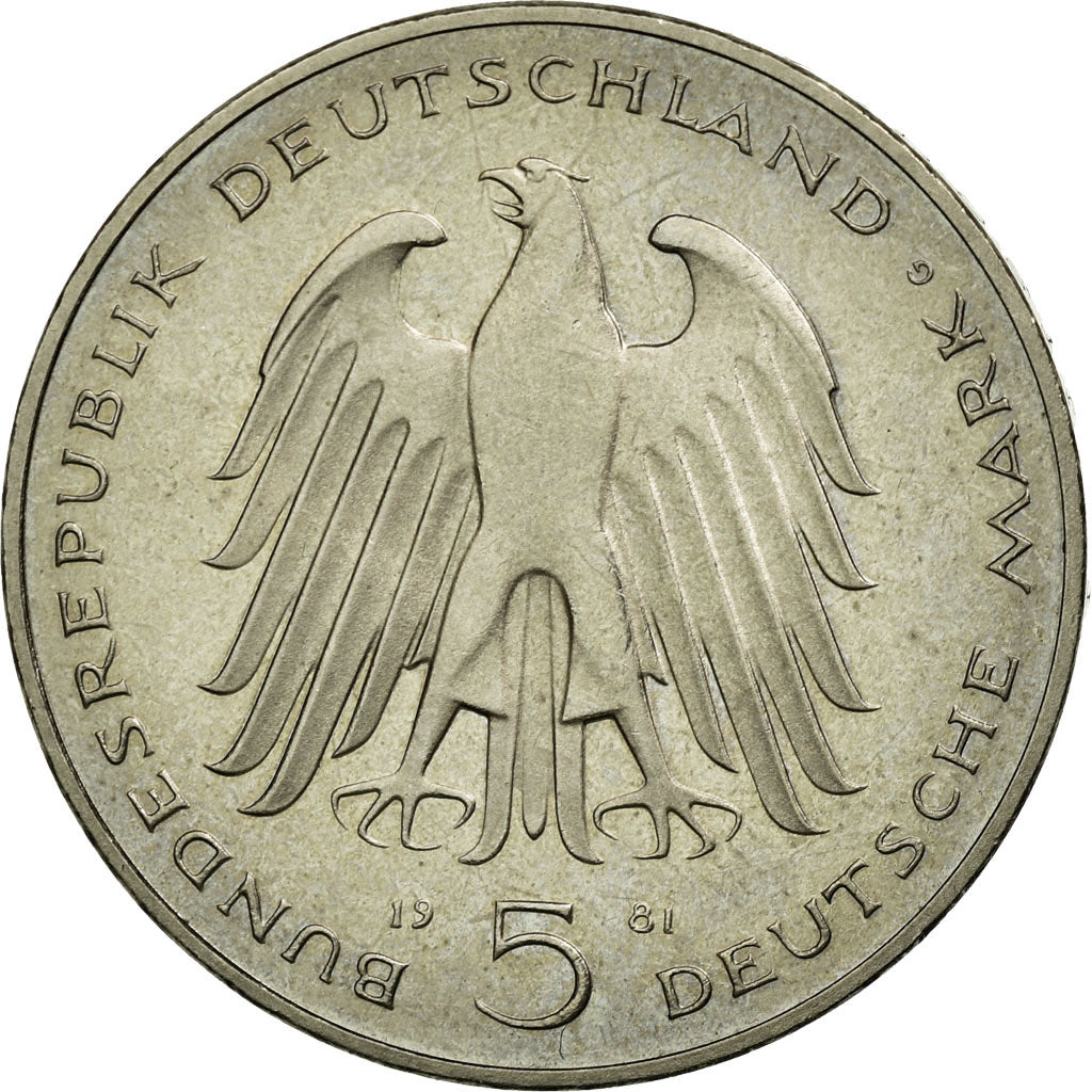 Coin, GERMANY - FEDERAL REPUBLIC, 5 Mark, 1981, Karlsruhe, Germany, MS(65-70)