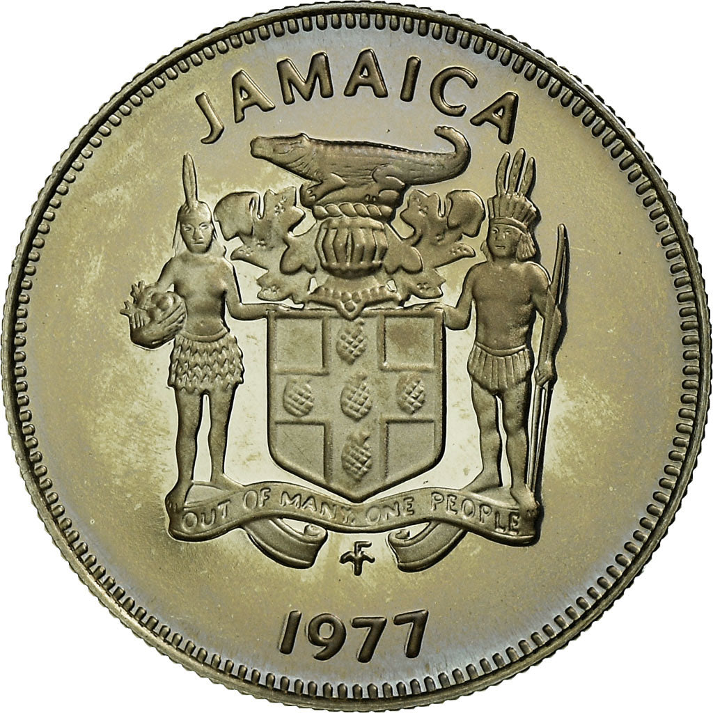 Coin, Jamaica, Elizabeth II, 5 Cents, 1977, Franklin Mint, USA, Proof