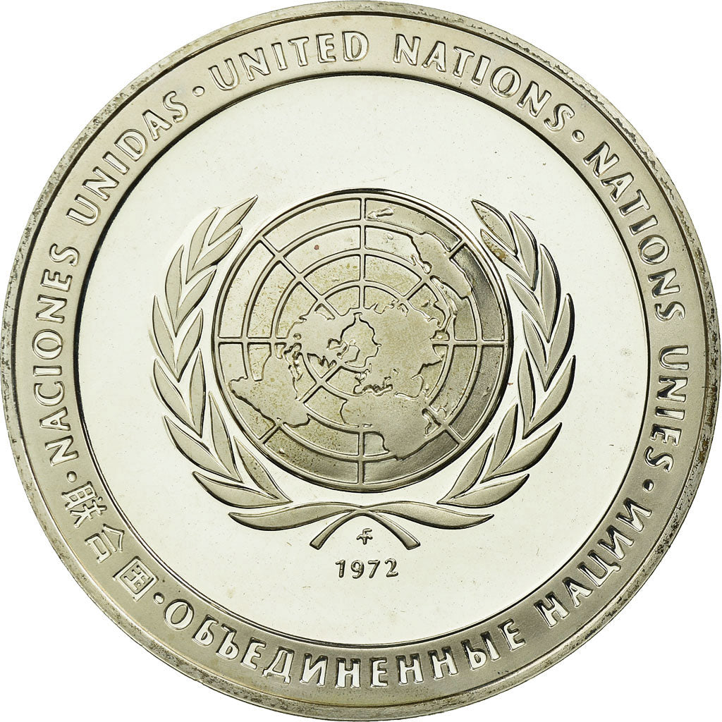 France, Medal, ONU, Paix, Colombe, 1972, MS(63), Silver