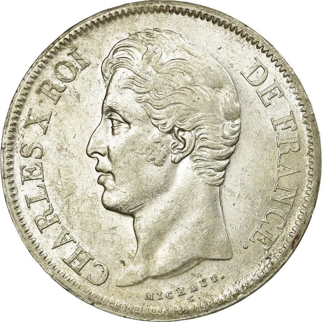 Moneta, Francia, Charles X, 5 Francs, 1829, Paris, SPL-, Argento, KM:728.1