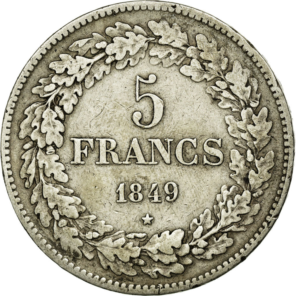 Coin, Belgium, Leopold I, 5 Francs, 5 Frank, 1849, VF(30-35), Silver, KM:3.2