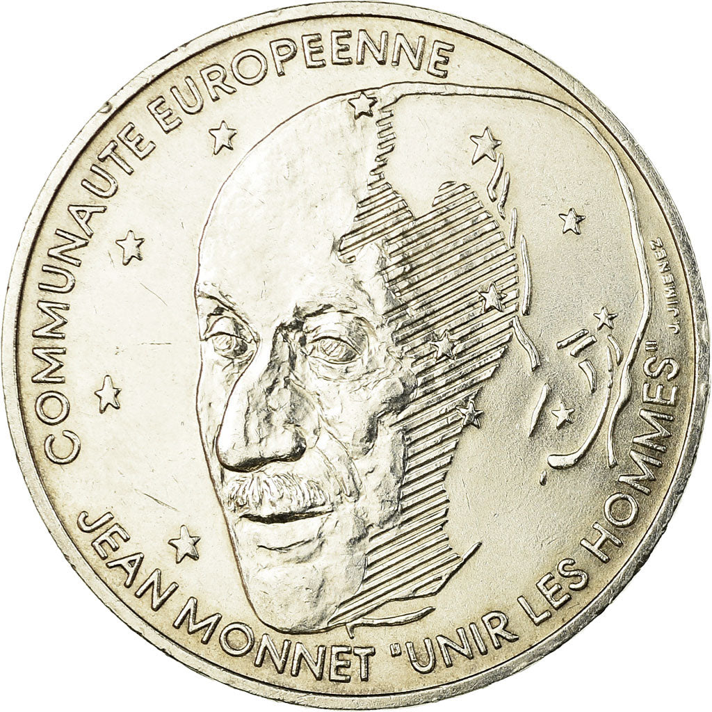 Münze, Frankreich, Jean Monnet, 100 Francs, 1992, VZ, Silber, KM:1120