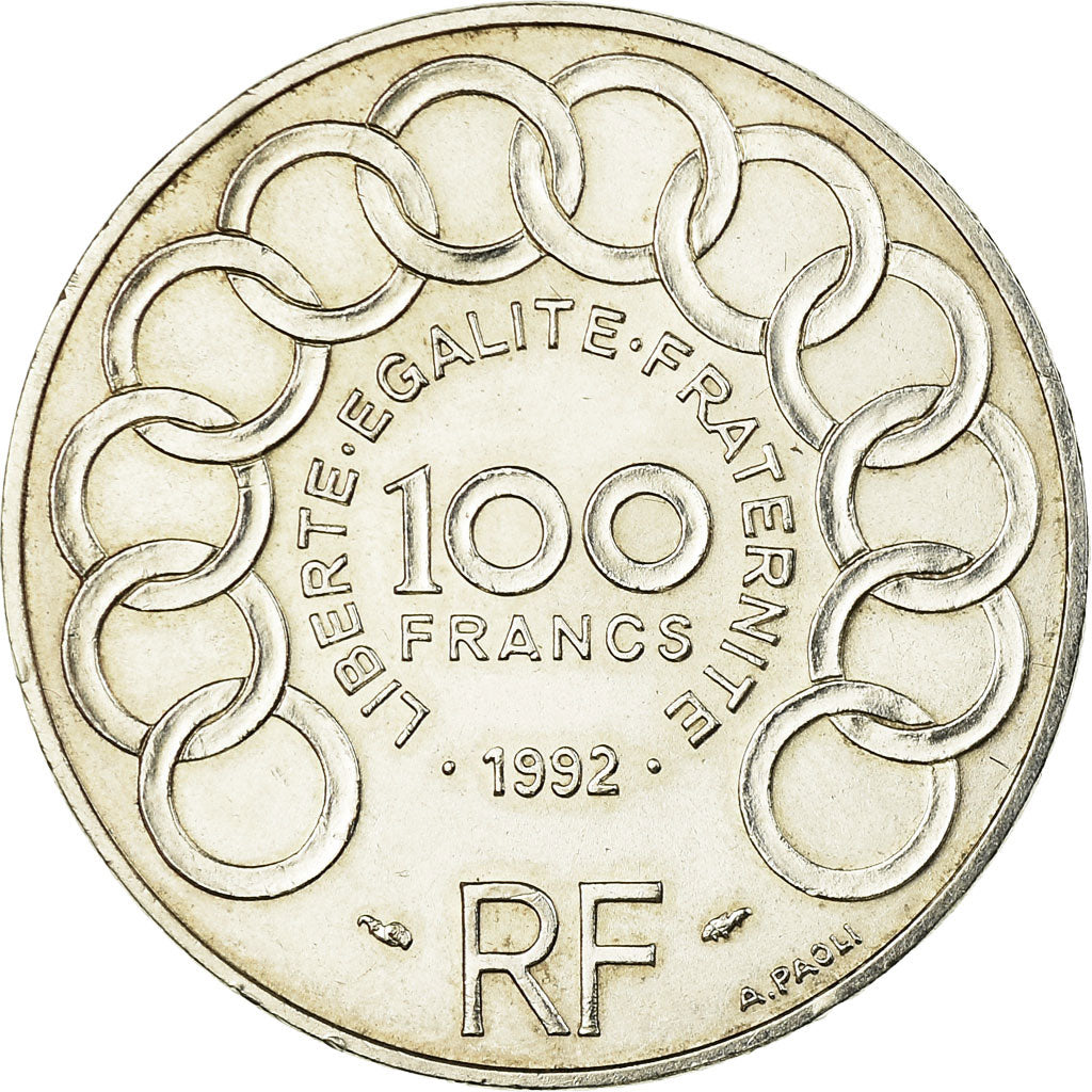 Münze, Frankreich, Jean Monnet, 100 Francs, 1992, VZ, Silber, KM:1120