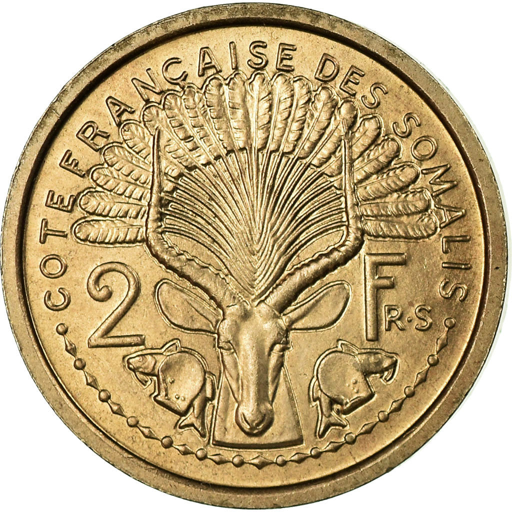 Coin, French Somaliland, 2 Francs, 1948, Paris, ESSAI, MS(60-62), Copper-nickel