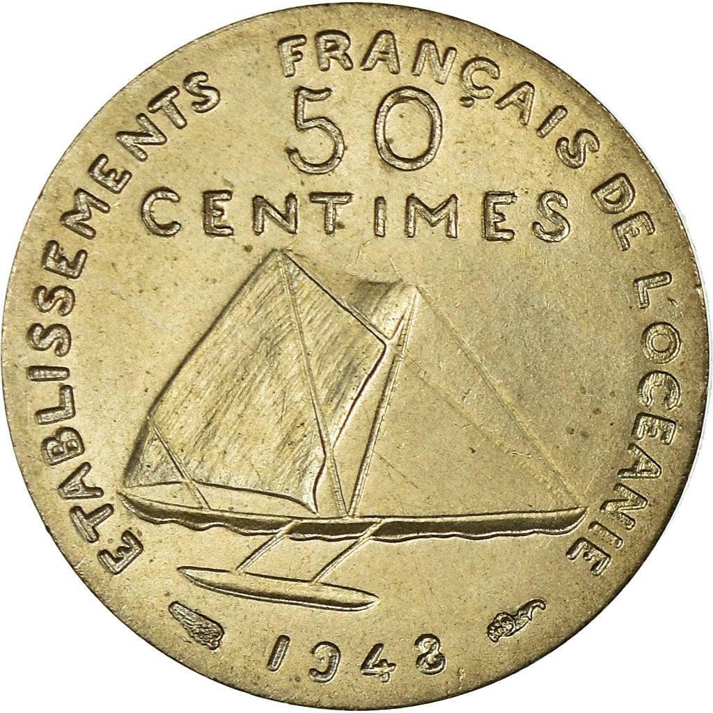 Münze, FRENCH OCEANIA, 50 Centimes, 1948, Paris, ESSAI, VZ, Nickel-Bronze