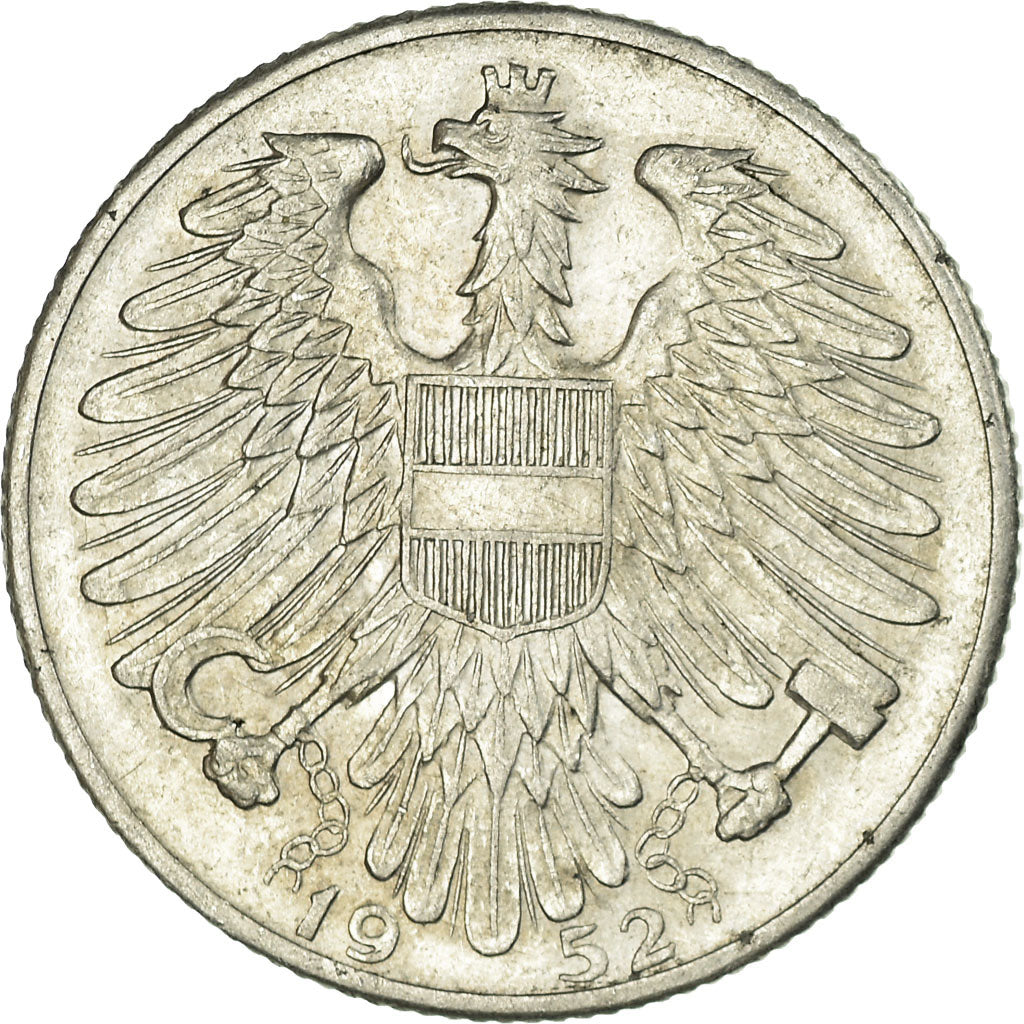 Coin, Austria, 5 Schilling, 1952, EF(40-45), Aluminum, KM:2879