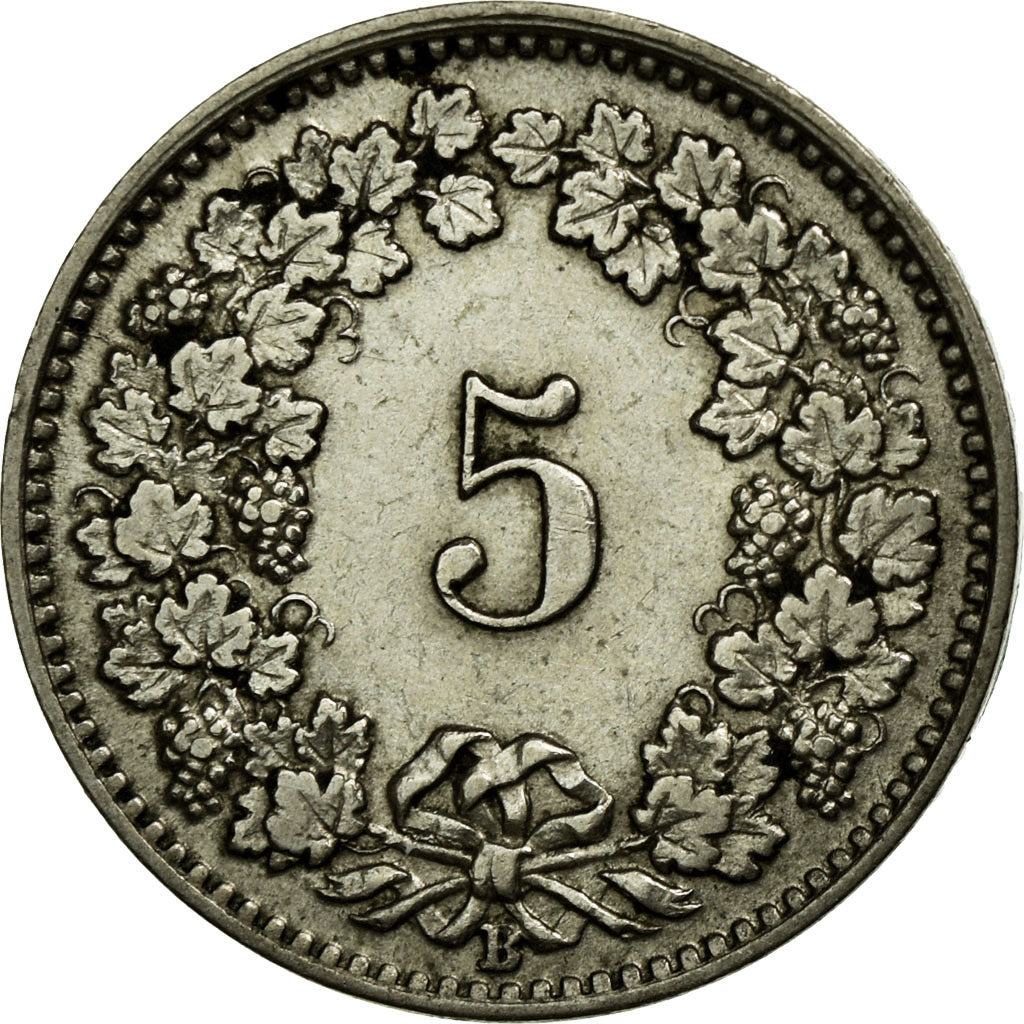 Coin, Switzerland, 5 Rappen, 1911, Bern, AU(55-58), Copper-nickel, KM:26
