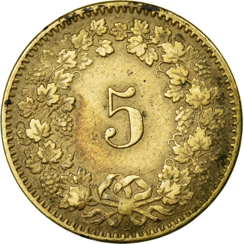 Coin, Switzerland, 5 Rappen, 1874, Bern, AU(50-53), Billon, KM:5