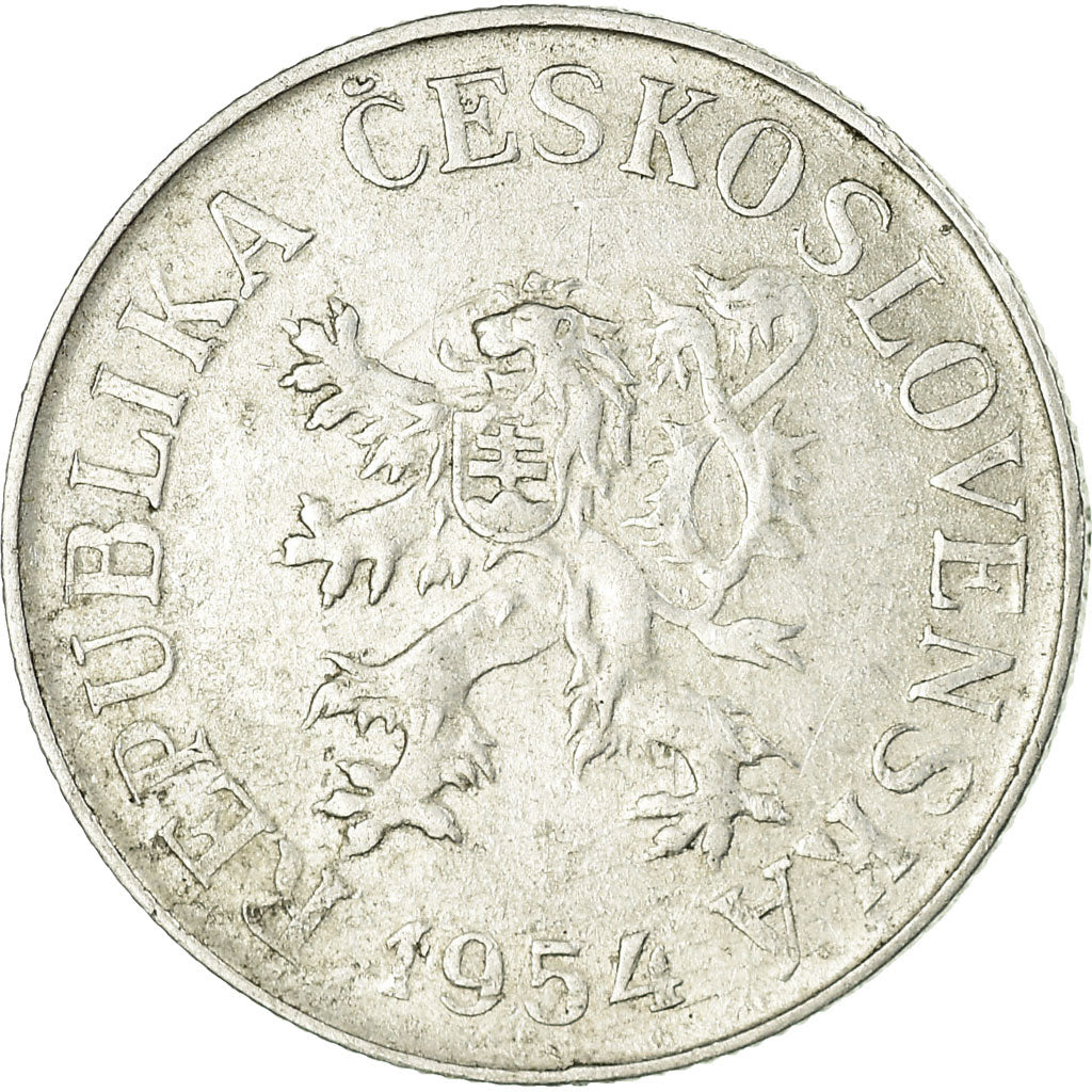 Münze, Tschechoslowakei, 10 Haleru, 1954, SS, Aluminium, KM:38