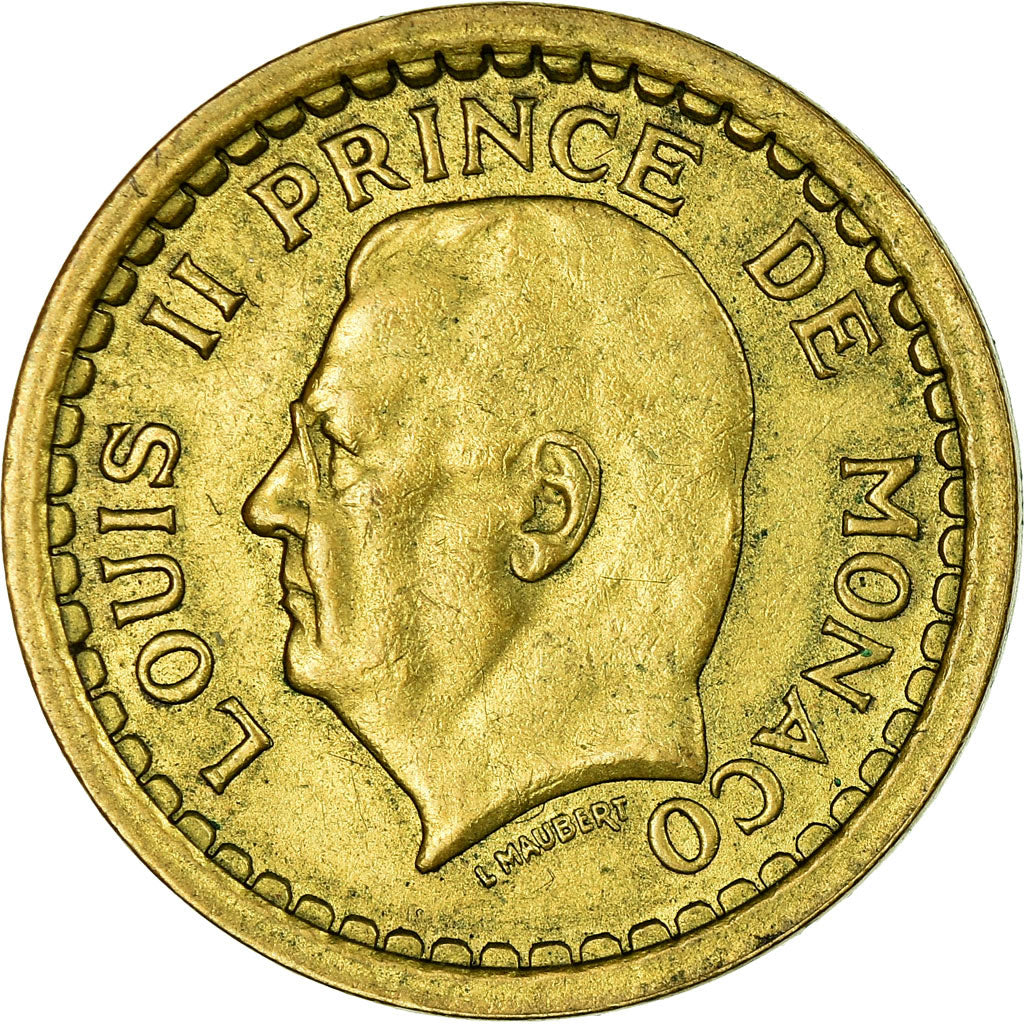 Coin, Monaco, Franc, Undated (1943), EF(40-45), Cupro-Aluminium, Gadoury:MC 132