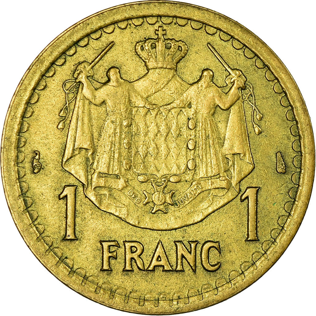 Coin, Monaco, Franc, Undated (1943), EF(40-45), Cupro-Aluminium, Gadoury:MC 132