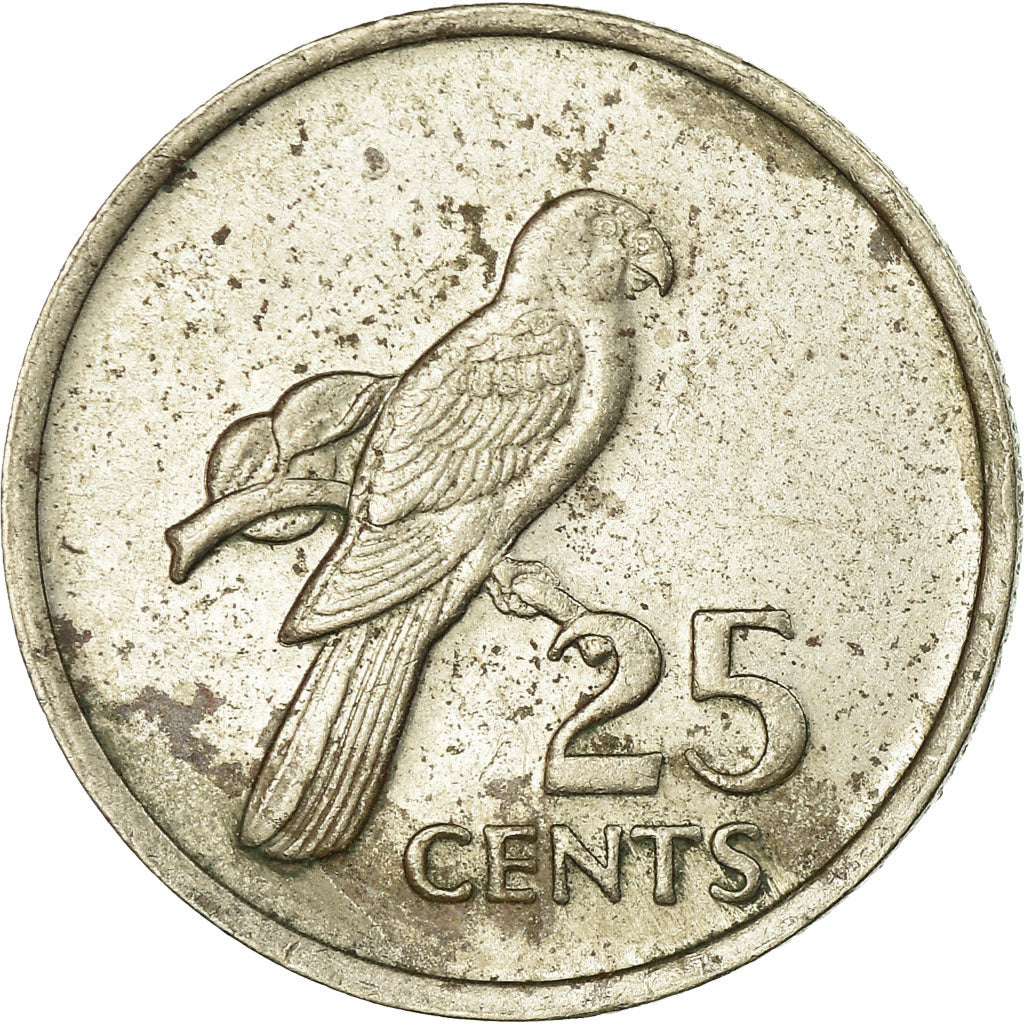 Moneda, Seychelles, 25 Cents, 1977, British Royal Mint, MBC, Cobre - níquel