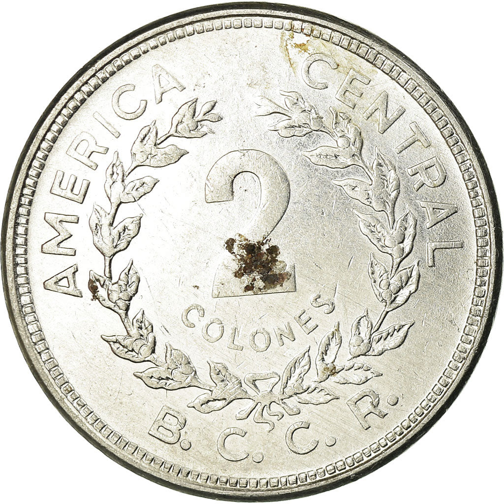 Moeda, Costa Rica, 2 Colones, 1982, VF(30-35), Aço Inoxidável, KM:211.1