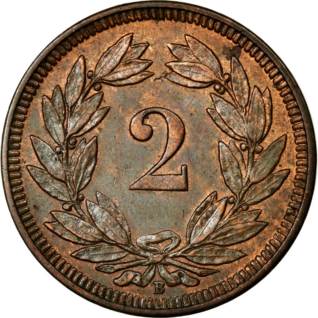 Coin, Switzerland, 2 Rappen, 1910, Bern, AU(55-58), Bronze, KM:4.2