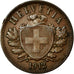 Coin, Switzerland, 2 Rappen, 1912, Bern, AU(50-53), Bronze, KM:4.2