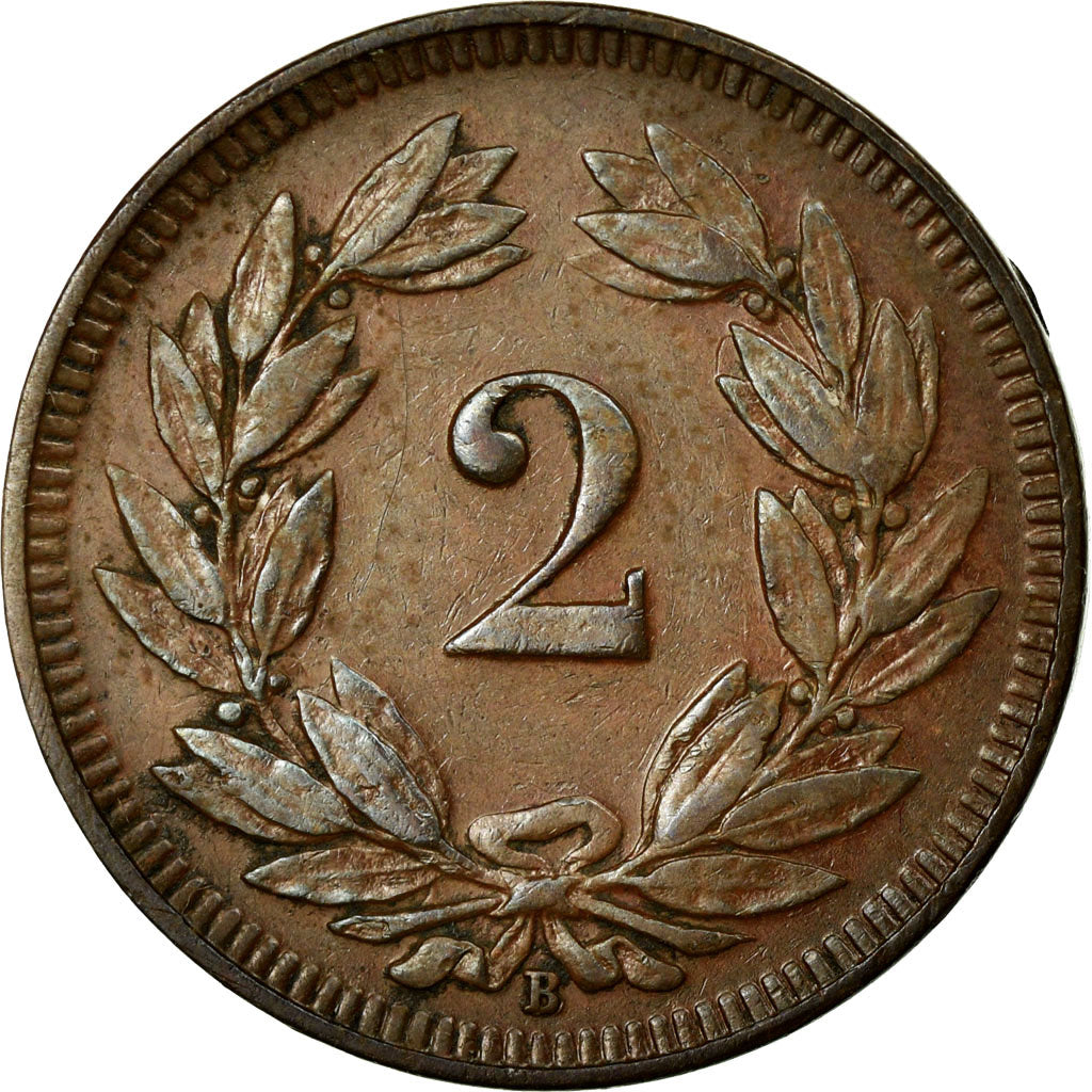 Coin, Switzerland, 2 Rappen, 1912, Bern, AU(50-53), Bronze, KM:4.2