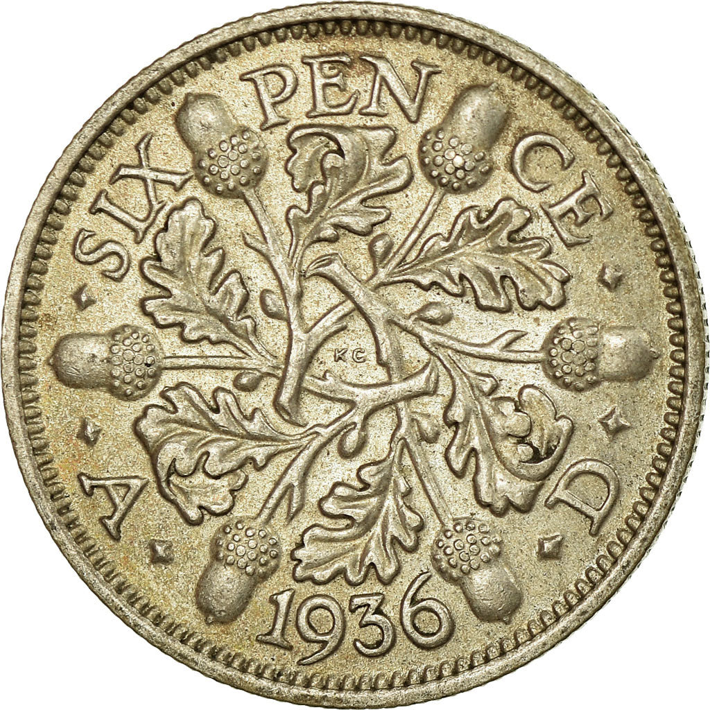 Coin, Great Britain, George V, 6 Pence, 1936, EF(40-45), Silver, KM:832