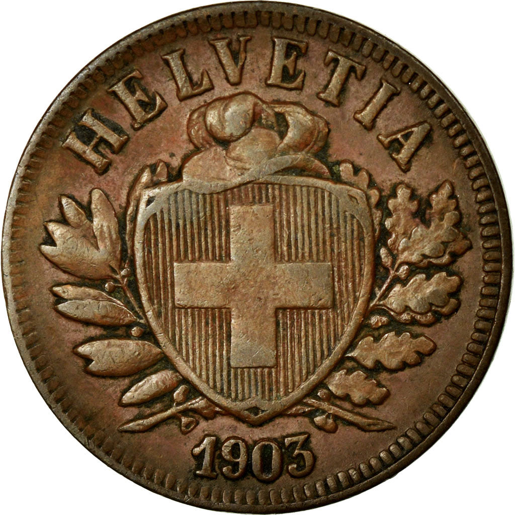 Moneta, Svizzera, 2 Rappen, 1903, Bern, BB+, Bronzo, KM:4.2